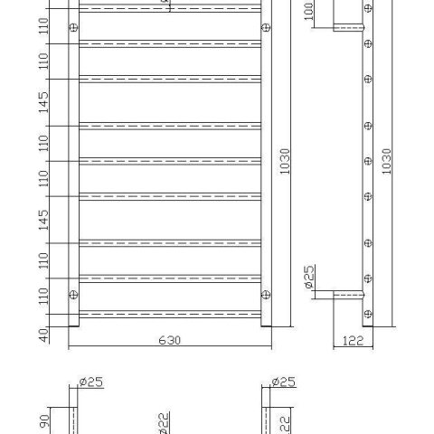 9 Bar Round Profile Heated Towel Rail – Chrome - Image 5