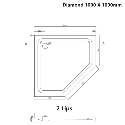 Frameless Angle 1000wmm Shower Glass - Image 10