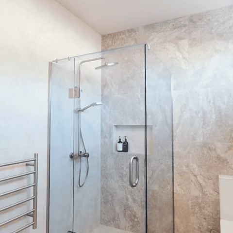 Frameless Shower box 900wx900dmm Shower Glass Square Swing Door Chrome Inc. glass+liner+tray - Image 3