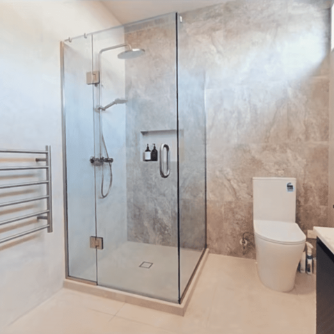 Frameless Shower Glass1000wx1000dmm Swing Door Square Chrome - Image 3