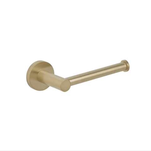 Round Toilet Roll Holder - Brushed Gold - Image 1