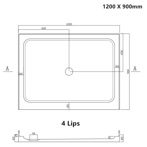Frameless 1200wx900dmm Shower Rectangle Sliding Door  Chrome Channels Nano Coating - Image 12