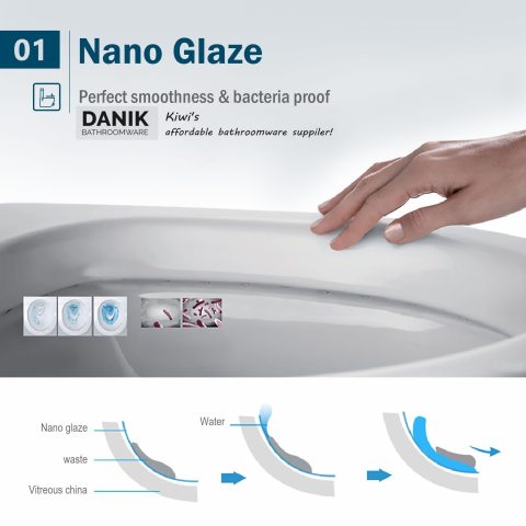 Back to Wall Toilet Suite – Vortex Flush with Nano Glaze - Image 10