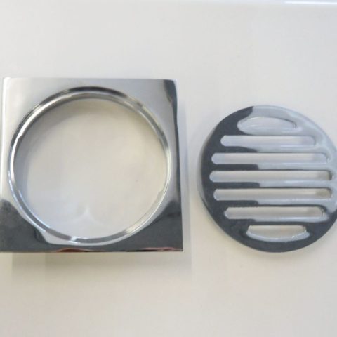 Tile Floor Shower Waste Square 110Wx110W Solid Brass Chrome - Image 6