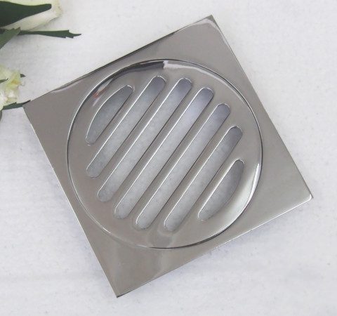 Tile Floor Shower Waste Square 110Wx110W Solid Brass Chrome - Image 5