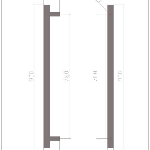 Vertical Heated Towel Rail 900mm (L) Three Round Rails Combo – Brushed Gold - Image 4