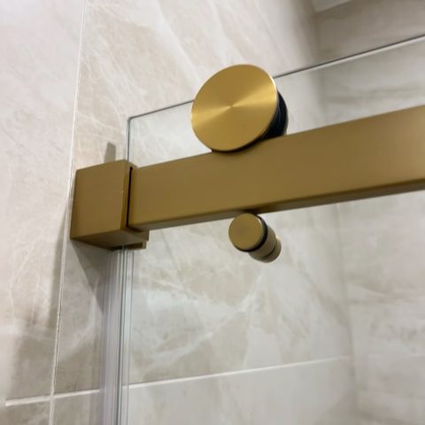 Fameless Glass Alcove 1600wx1950hmm Shower Sliding Door Brushed Gold - Image 8