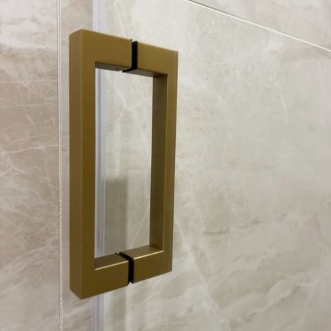 Fameless Glass Alcove 1600wx1950hmm Shower Sliding Door Brushed Gold - Image 7
