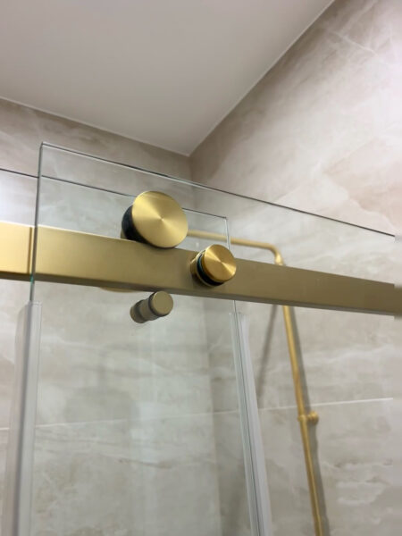 Buy Burshed Gold shower door 1800mm in NZ - | Danik Bathroom