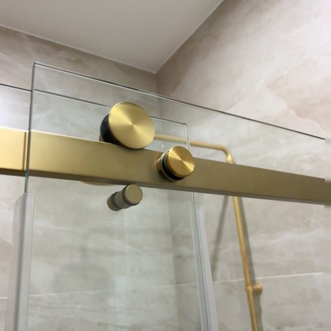 Fameless Glass Alcove 1600wx1950hmm Shower Sliding Door Brushed Gold - Image 6