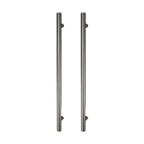 Vertical Heated Towel Rail 650mm (L) Two Round Rails Combo - Gun Metal - Image 1