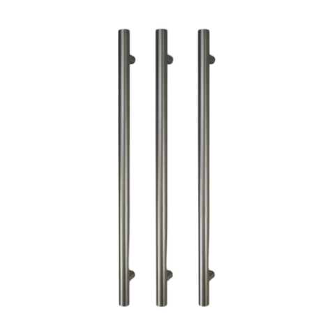 Vertical Heated Towel Rail 900mm (L) Three Round Rails Combo - Gunmetal - Image 1