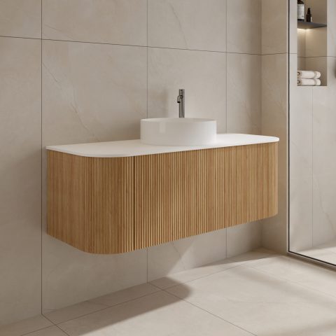 Haven 1200mm Wall-Hung Vanity - Acacia - Image 4