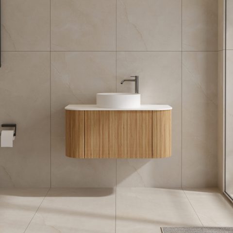 Haven 900mm Wall-Hung Vanity - Acacia - Image 2