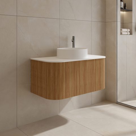 Haven 900mm Wall-Hung Vanity - Acacia - Image 3