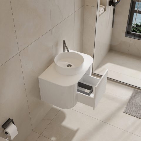 Haven 900mm Wall-Hung Vanity - Matte White - Image 8