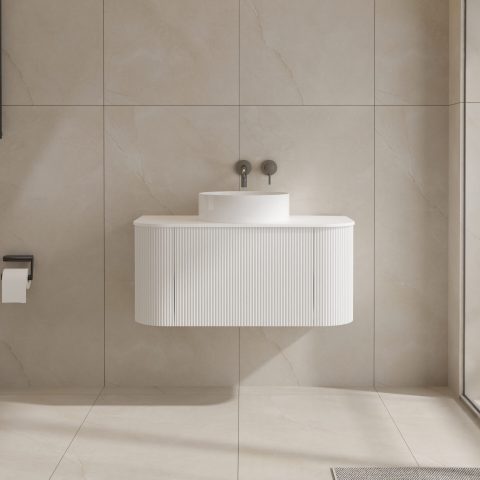 Haven 900mm Wall-Hung Vanity - Matte White - Image 5