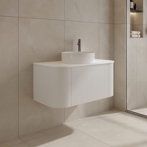 Haven 900mm Wall-Hung Vanity - Matte White - Image 7