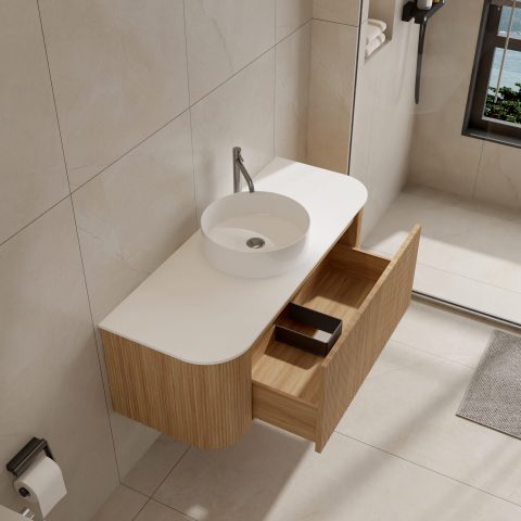 Haven 1200mm Wall-Hung Vanity - Acacia - Image 6