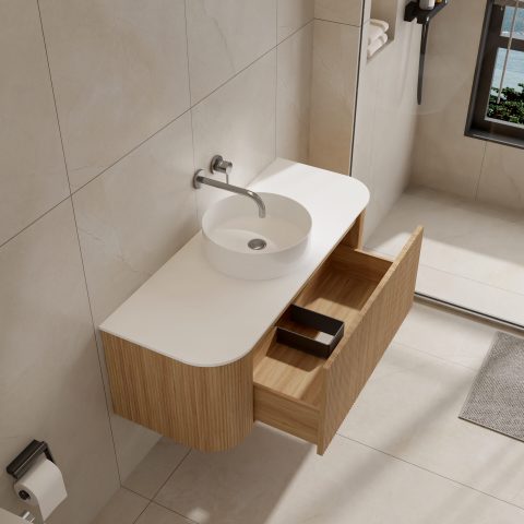 Haven 1200mm Wall-Hung Vanity - Acacia - Image 5
