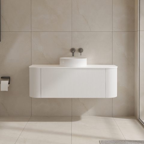 Haven 1200mm Wall-Hung Vanity - Matte White - Image 1
