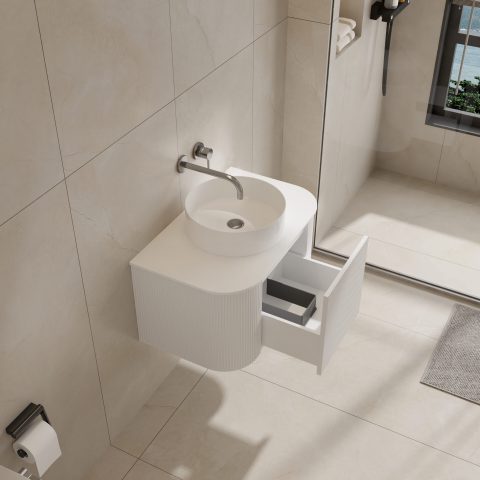 Haven 900mm Wall-Hung Vanity - Matte White - Image 10