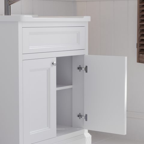 Burlington 700mm Solid Wood Floor-Standing Vanity – Hampton Series – Matte White - Image 4