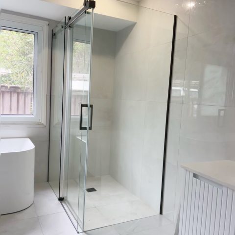 Frameless Glass Rectangle 1200wx900dmm Shower Sliding Door Gunmetal - Image 2