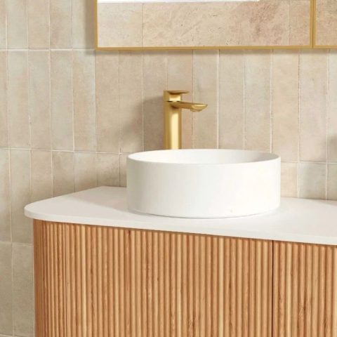 Vanta Tall Vessel Mixer – Brushed Gold - Image 2