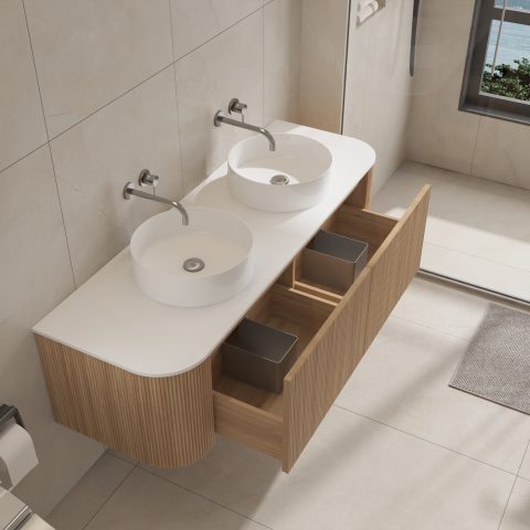 Haven 1500mm Wall-Hung Vanity - Acacia - Image 7