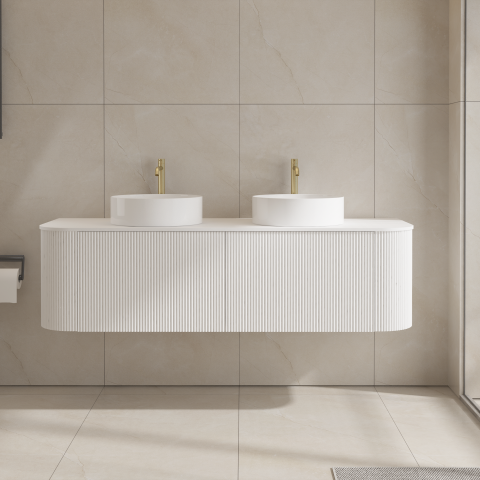 Haven 1500mm Wall-Hung Vanity - Matte White - Image 2