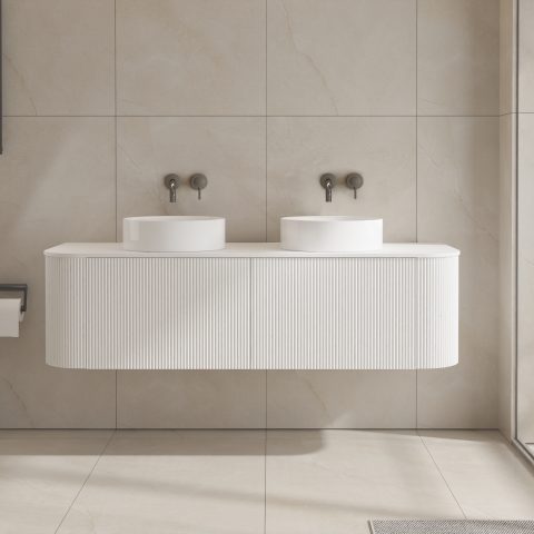 Haven 1500mm Wall-Hung Vanity - Matte White - Image 1