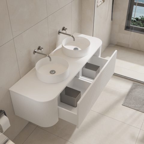 Haven 1500mm Wall-Hung Vanity - Matte White - Image 6