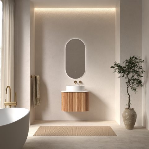 Haven 600mm Wall-Hung Vanity - Acacia - Image 2