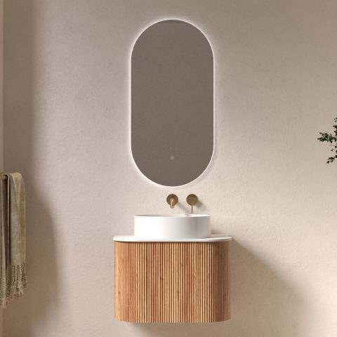 Haven 600mm Wall-Hung Vanity - Acacia - Image 1