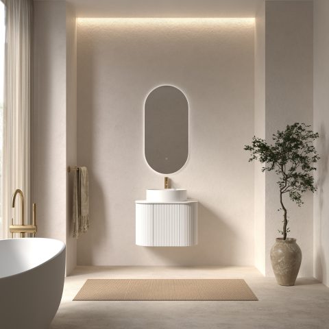 Haven 600mm Wall-Hung Vanity - Matte White - Image 3