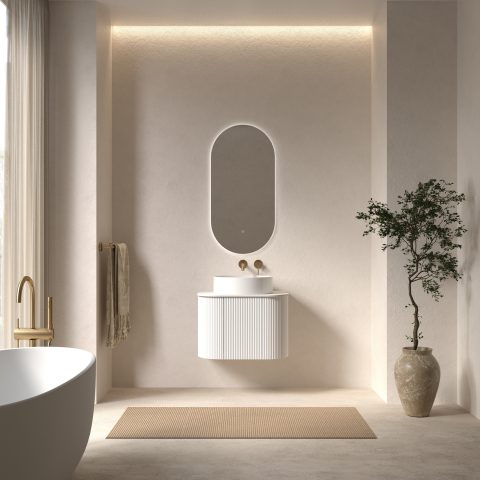 Haven 600mm Wall-Hung Vanity - Matte White - Image 2