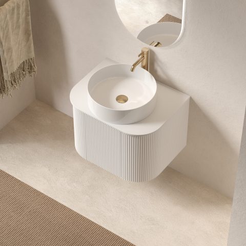 Haven 600mm Wall-Hung Vanity - Matte White - Image 5