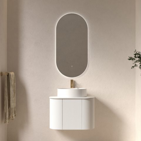 Haven 600mm Wall-Hung Vanity - Matte White - Image 1
