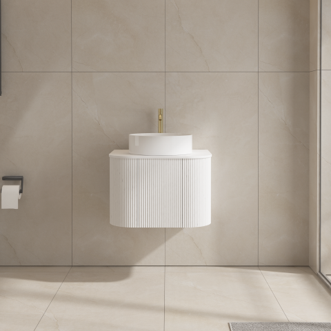 Haven 600mm Wall-Hung Vanity – Matte White - Image 1