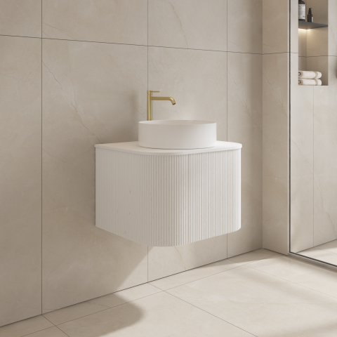 Haven 600mm Wall-Hung Vanity – Matte White - Image 2