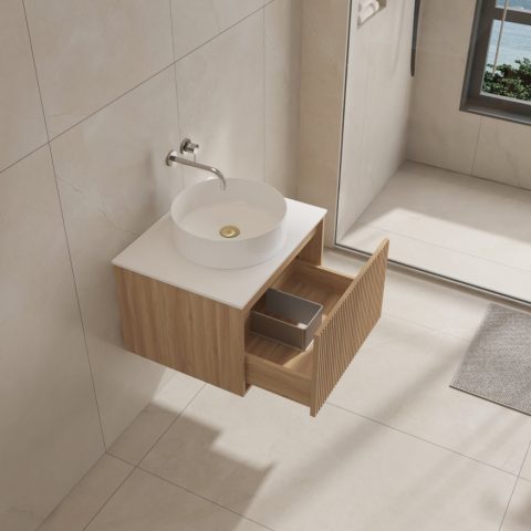 Aura 600mm Wall-Hung Vanity - Acacia - Image 6