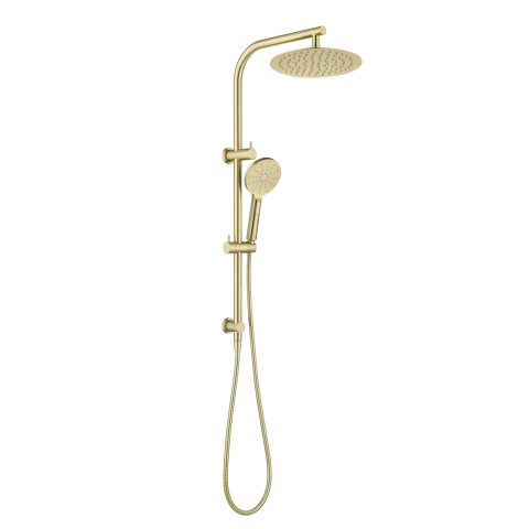 Milo 250mm Round Dual Shower System - Brushed Gold - Image 1