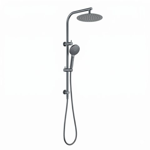 Milo 250mm Round Dual Shower System - Gun Metal - Image 1