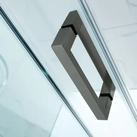 Frameless Glass Rectangle 1200wx900dmm Shower Sliding Door Gunmetal - Image 8