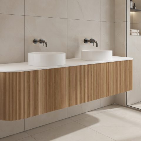 Haven 1800mm Wall-Hung Vanity - Acacia - Image 2