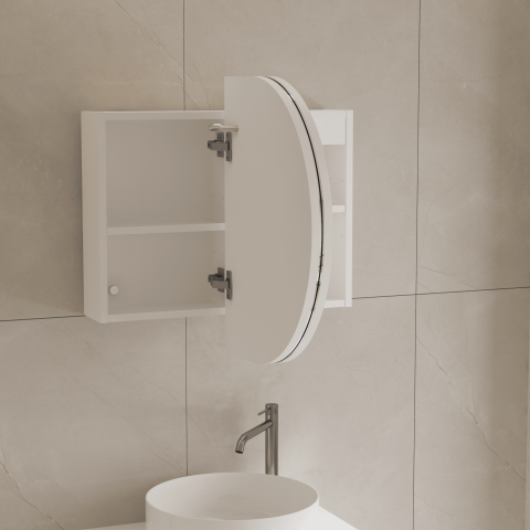 ELLURA 900mm Front-Lit LED Mirror Cabinet with Sensor & Demister – Matte White - Image 6