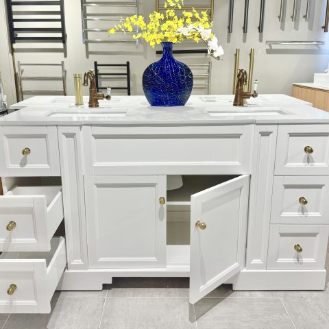 Mornington 1600mm Solid Wood Floor-Standing Vanity – Hampton Collection – Matte White - Image 2