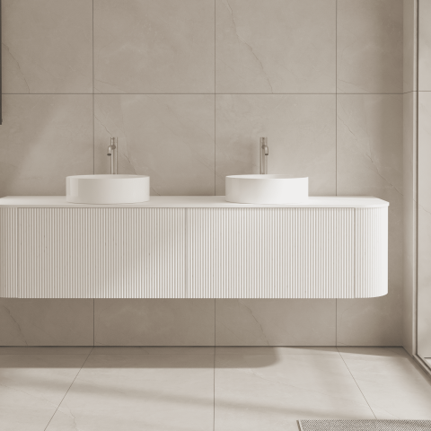 Haven 1800mm Wall-Hung Vanity - Matte White - Image 2