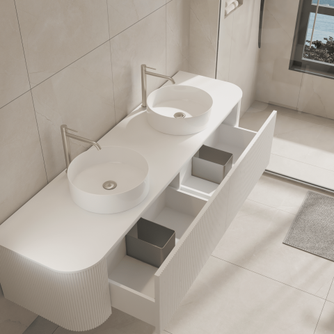 Haven 1800mm Wall-Hung Vanity - Matte White - Image 6